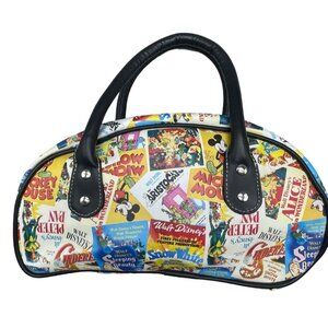 vintage Disney books print handbag purse 2 pockets & handles white name READ